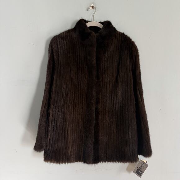 NWT Vintage Jones Designs Ivey's Designed by Mr. J Mink Brown Fur Coat - Picture 2 of 7